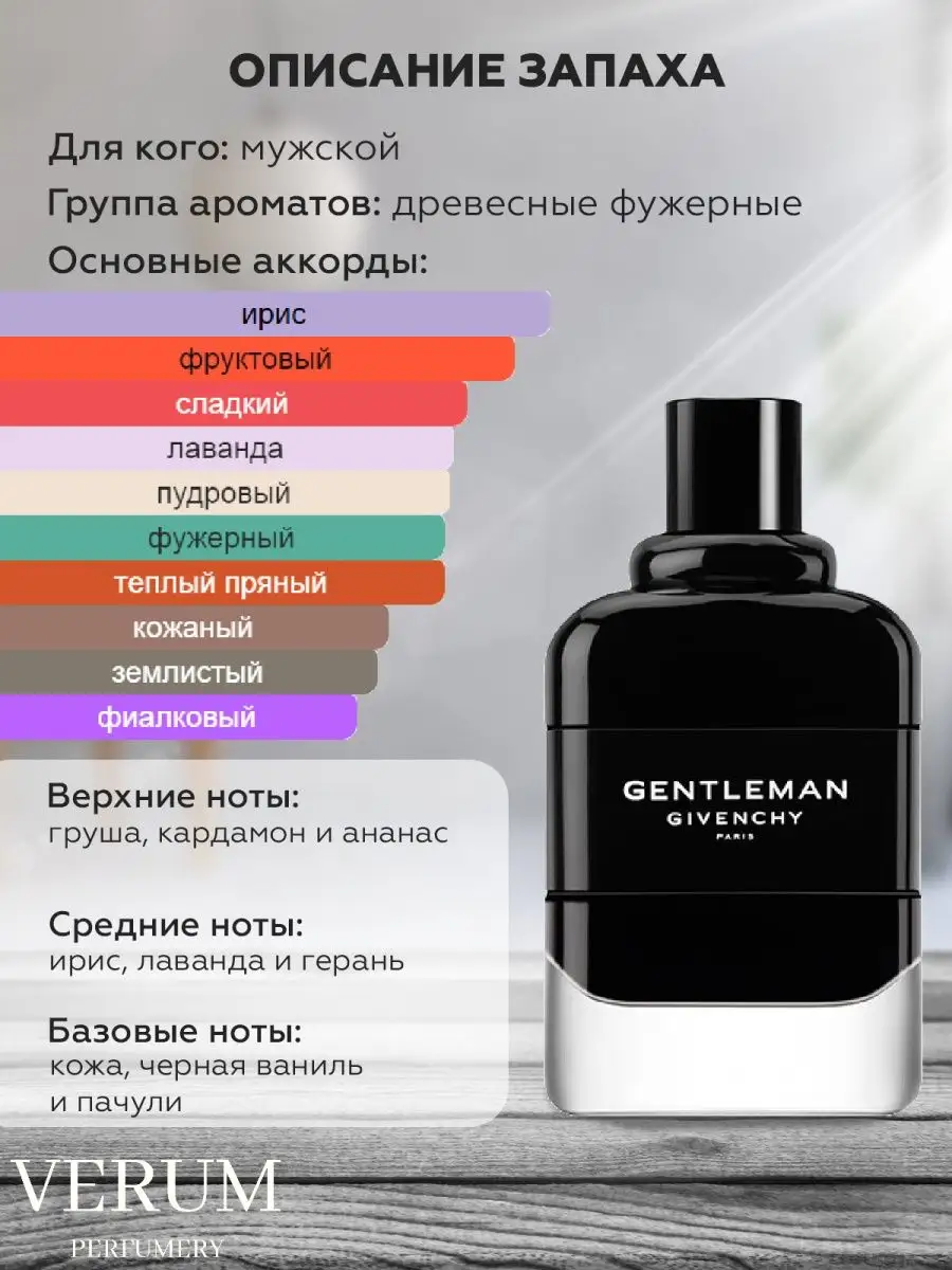 Распив отливант оригинальных духов Givenchy Gentleman VERUM PERFUMERY  купить по цене 275 ₽ в интернет-магазине Wildberries | 100979402