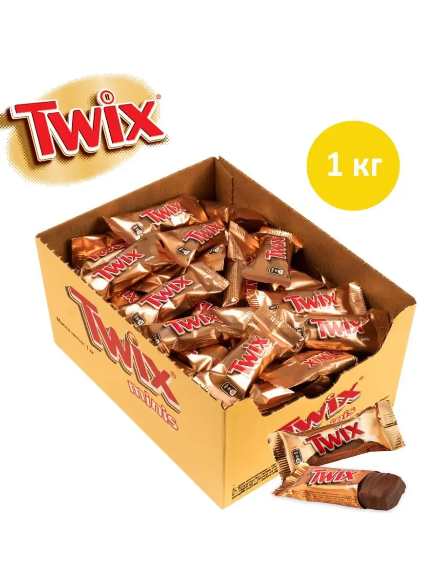 Шоколадные батончики Твикс minis 1кг Twix купить по цене 1 285 ₽ в  интернет-магазине Wildberries | 102152285