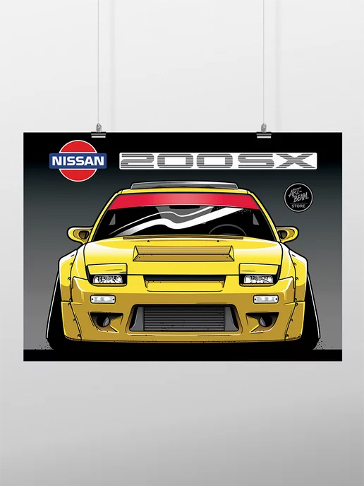 Art Beam Store Постер 50x70 см, JDM Nissan S13, 180SX