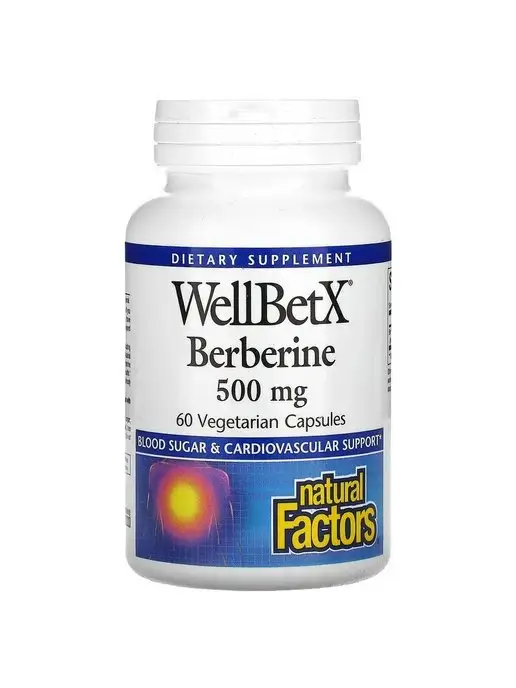 Natural Factors WellBetX Berberine, берберин 500 мг