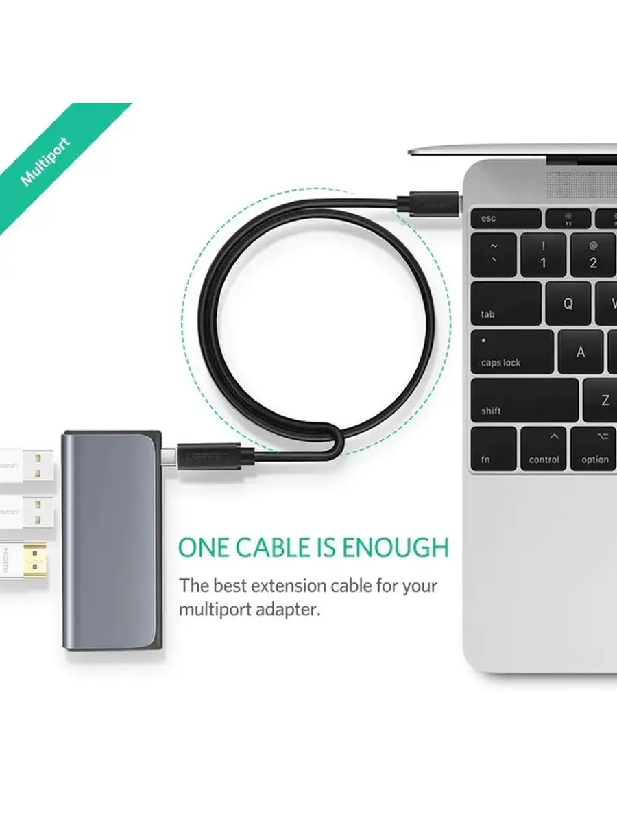 Удлинитель USB-C-USB-C (папа-мама) 0.5M Ugreen купить по цене 861 ₽ в  интернет-магазине Wildberries | 104216570