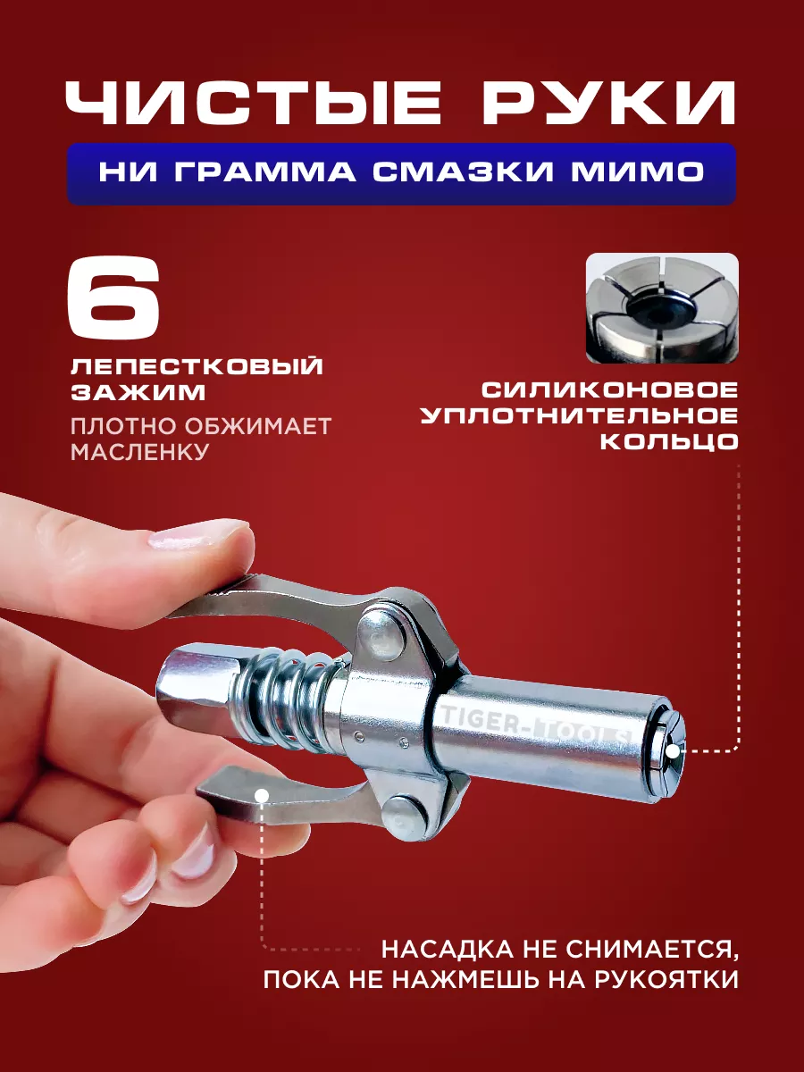 Насадка наконечник на плунжерный шприц для смазки головка Tiger Tools  купить по цене 1 440 ₽ в интернет-магазине Wildberries | 104336069