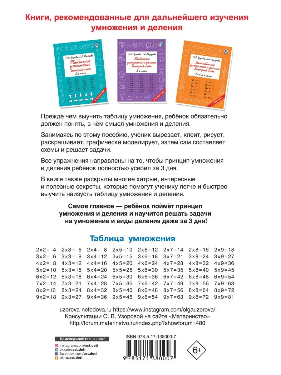 Выучить таблицу умножения за 3 дня. Таблица умножения за 3 дня. тренажер для начальной школы.