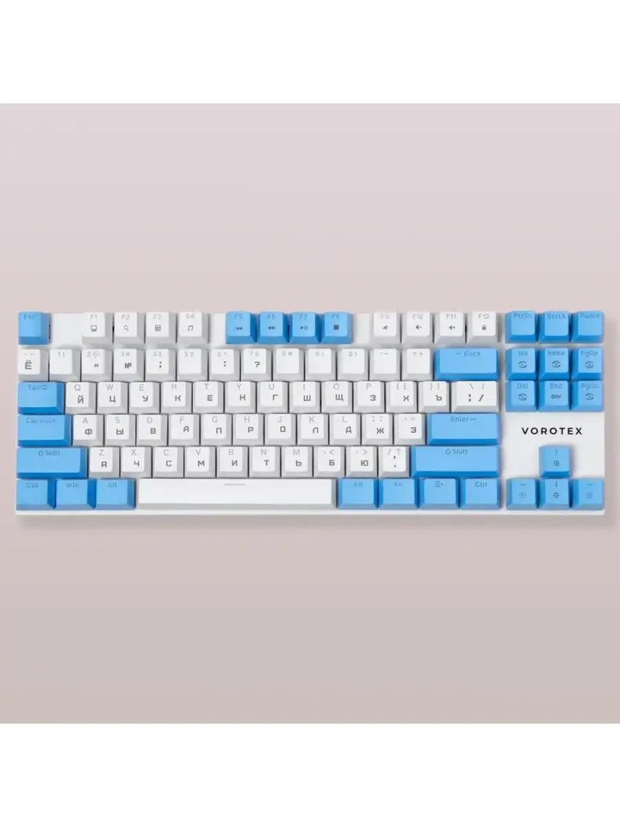 Игровая клавиатура K87S Blue Switch, белый голубой VOROTEX купить по цене 3  623 ₽ в интернет-магазине Wildberries | 105314377