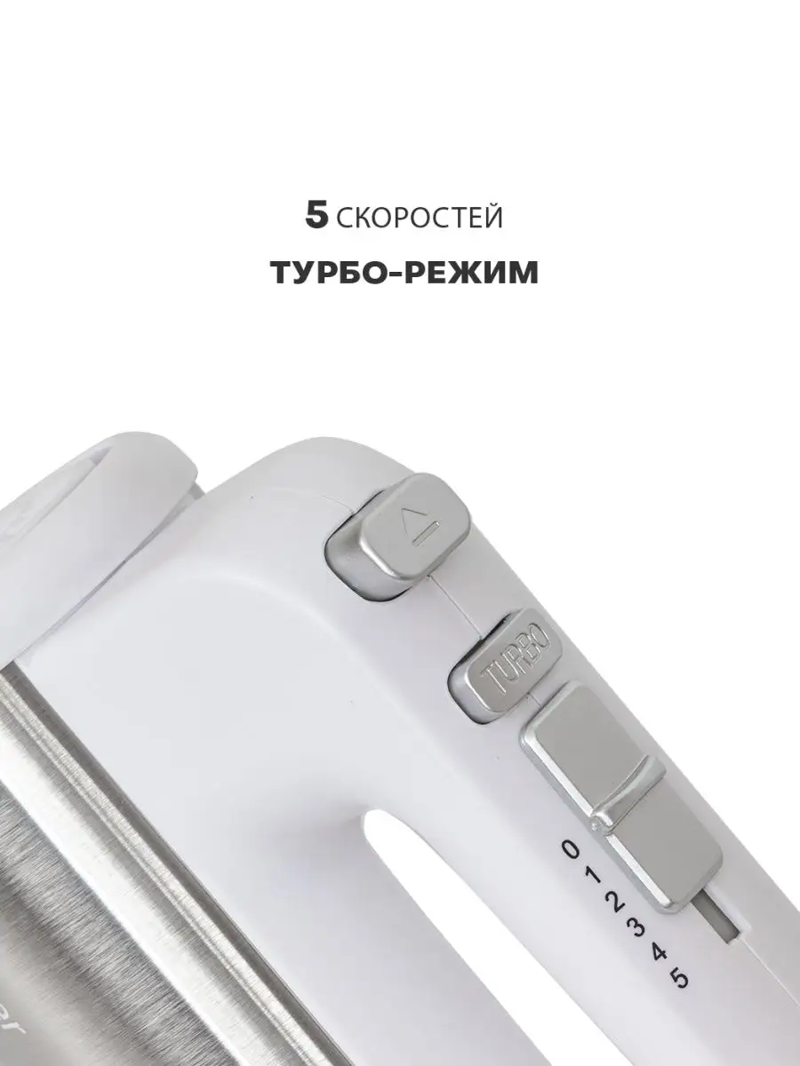 Миксер ручной, 4 насадки, 5 скоростей Pioneer купить по цене 1 300 ₽ в  интернет-магазине Wildberries | 106082594